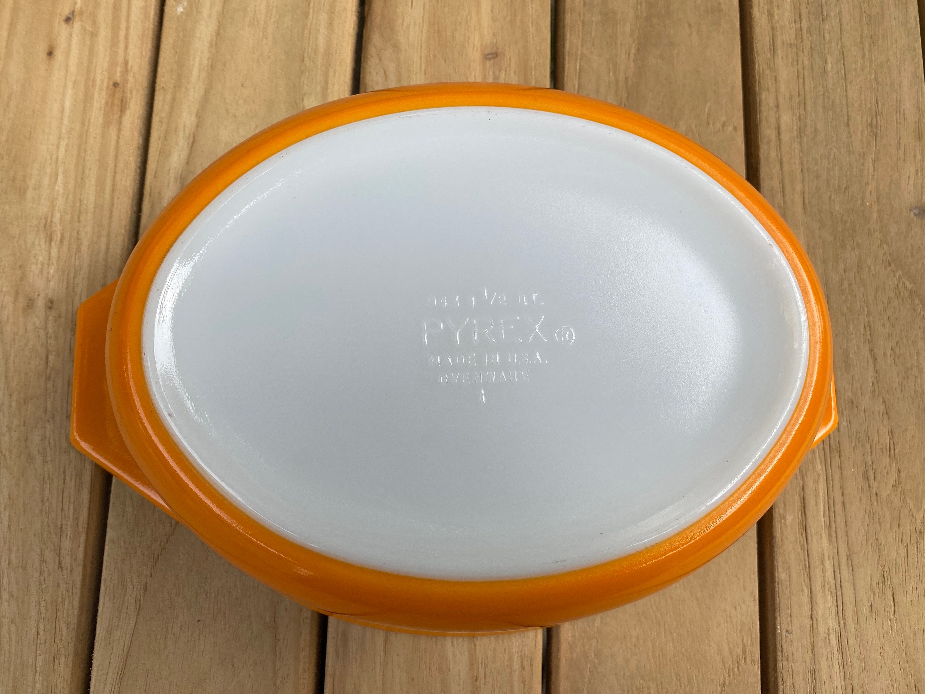 Pyrex 043 Orange Casserole Dish Etsy UK