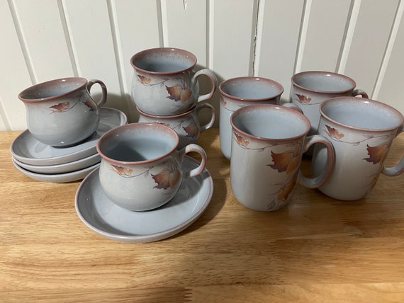 Denby, Twilight, 4 Mugs and 4 Flat Cup & Saucer Set - Etsy Denby, Twilight, 4 Mugs and 4 Flat Cup & Saucer Set - Etsy