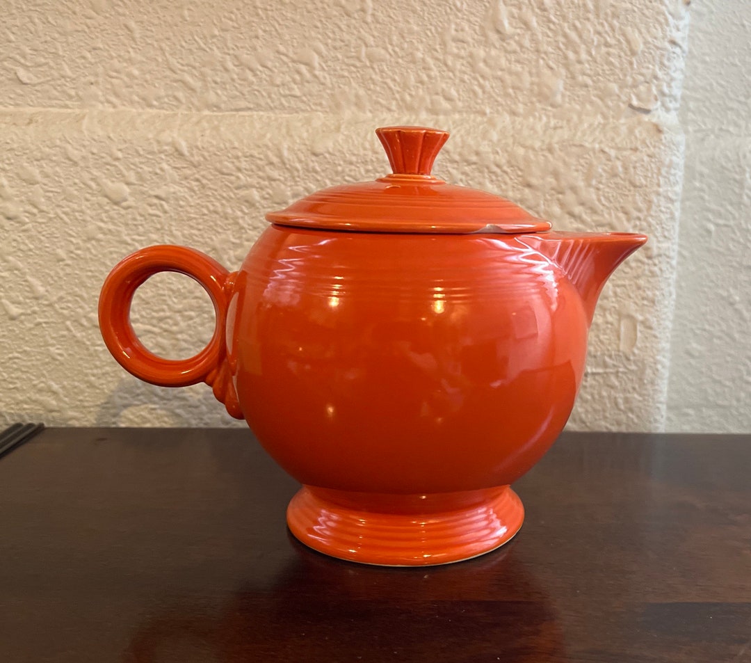 Fiestaware, Radioactive Red, Large Teapot Etsy