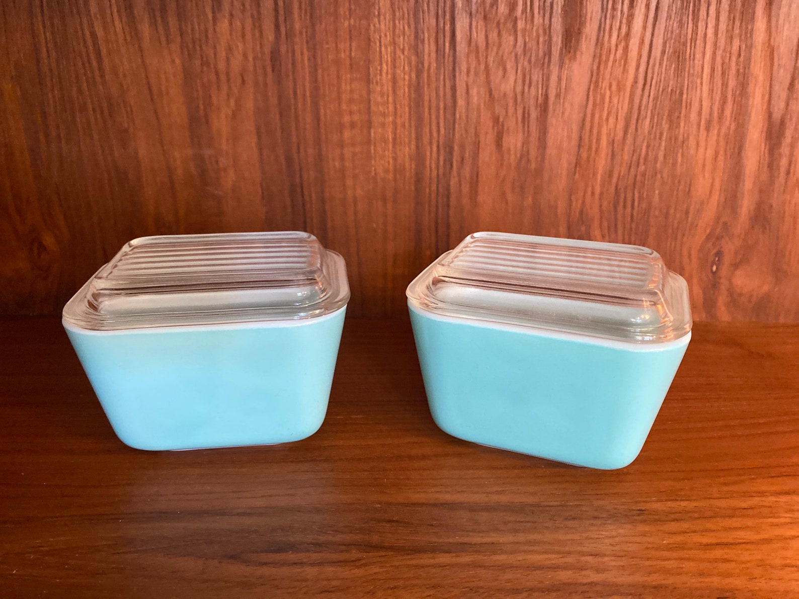 Pyrex Fridge Turquoise with lid 501 pair Etsy