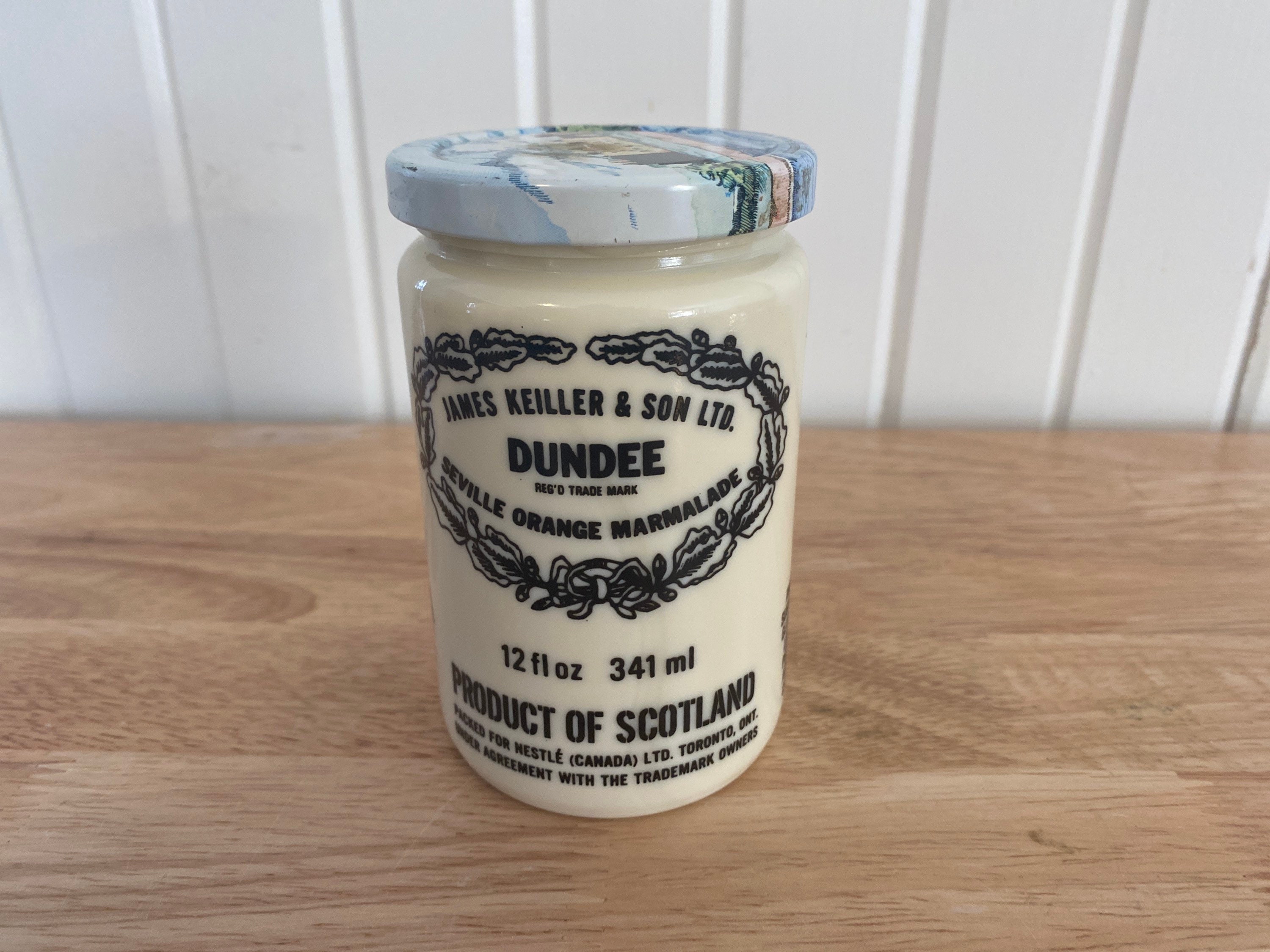 専用　JamesKeiller & Son DundeeMarmaladeJar James Keiller Son, Dundee Marmalade, Vintage Milk Glass Jar With