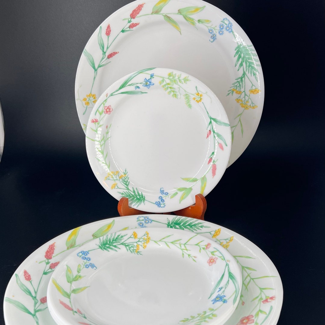 Corelle, My Garden, 4 Dinner Plates, 4 Salad Plates Etsy