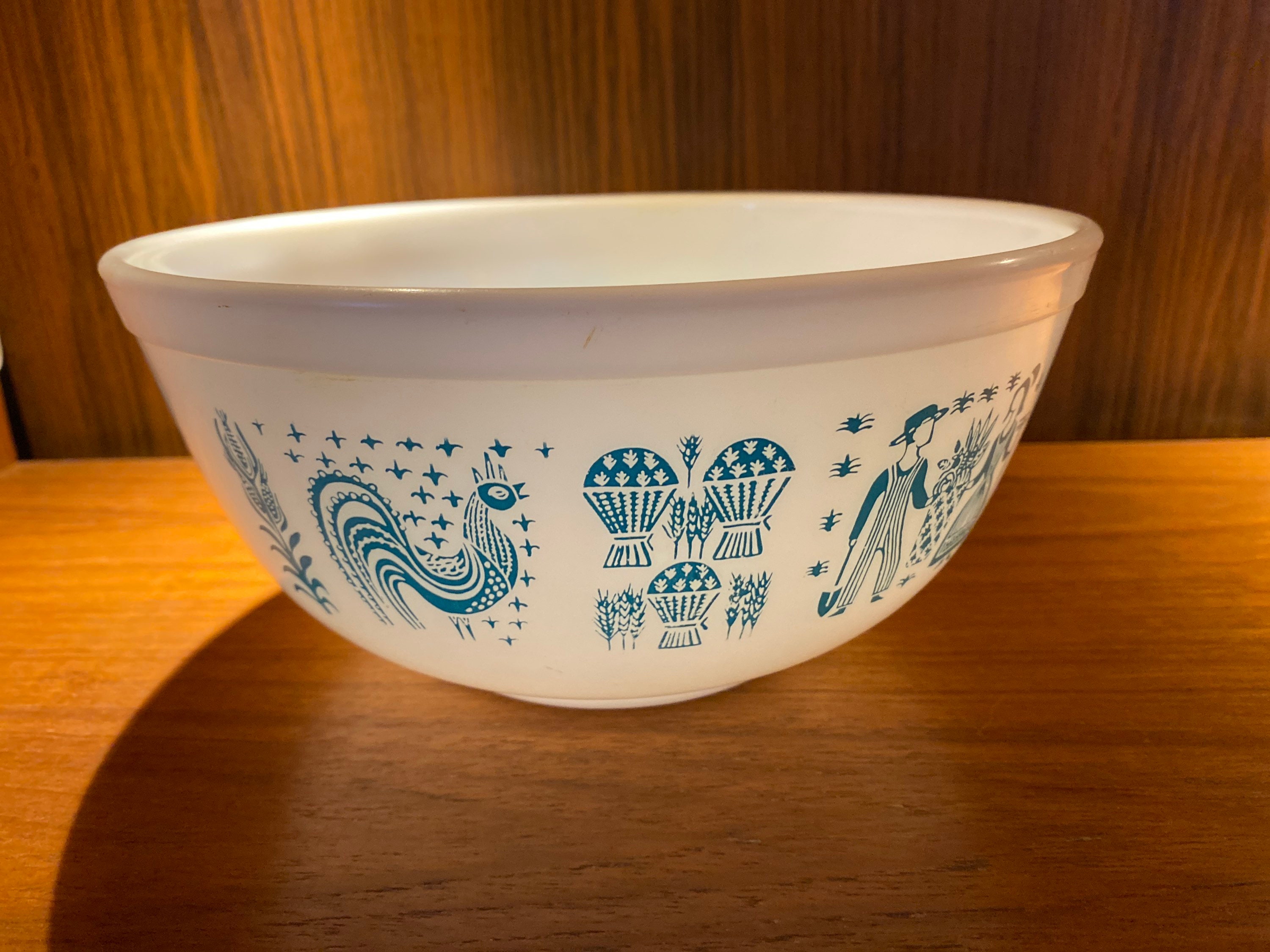 Pyrex, 403, Butterprint, Amish, Mixing Bowl, Turquoise/white - Etsy