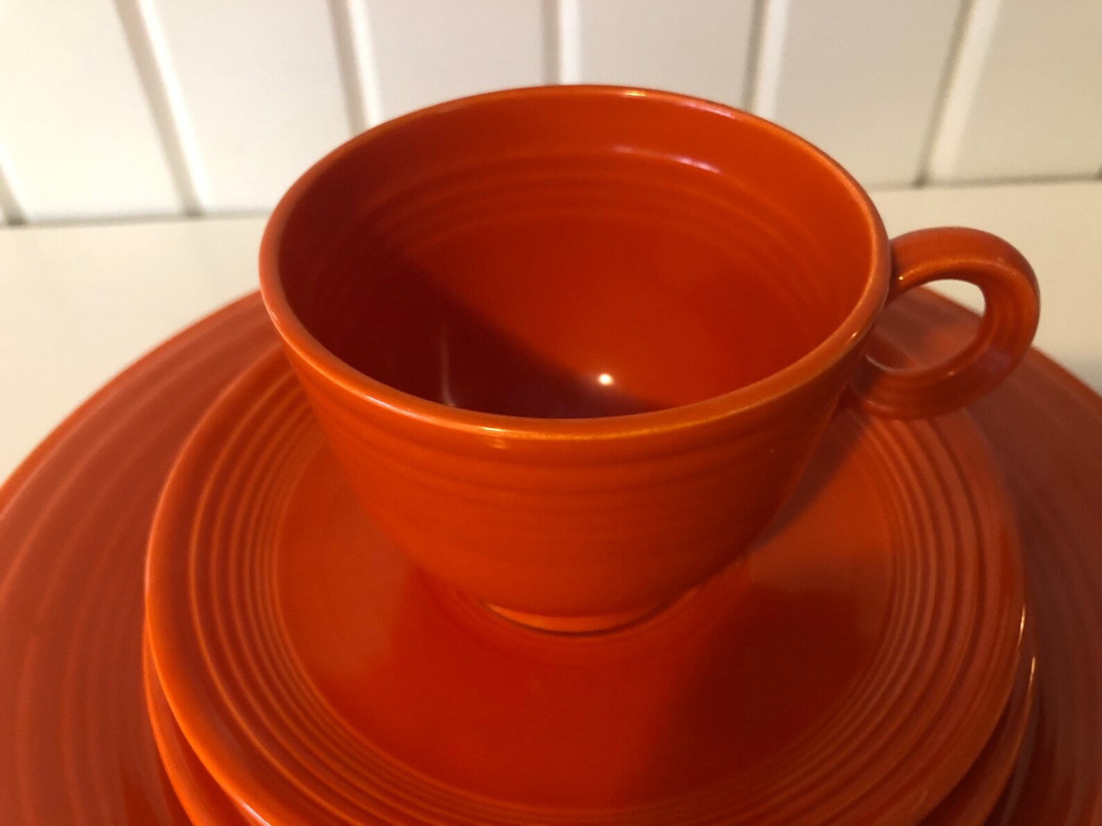 Fiestaware Radioactive Red 5 place Setting Etsy