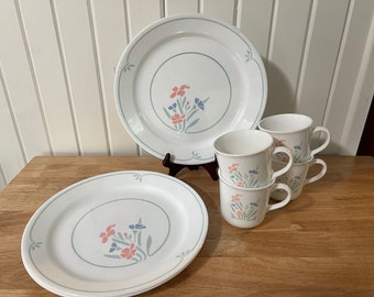 Corelle, Stencil Garden, plates and mugs