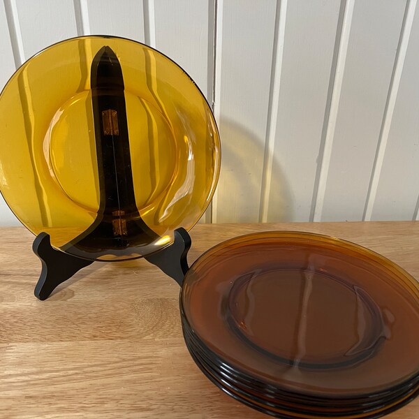 Amber Glass Plates Etsy