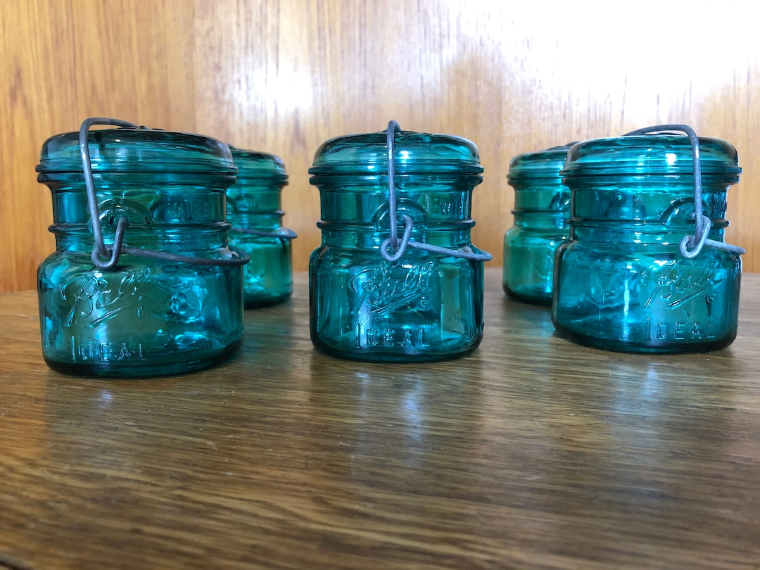 Ball Ideal Green Glass Canning Jar With Eagle Etsy