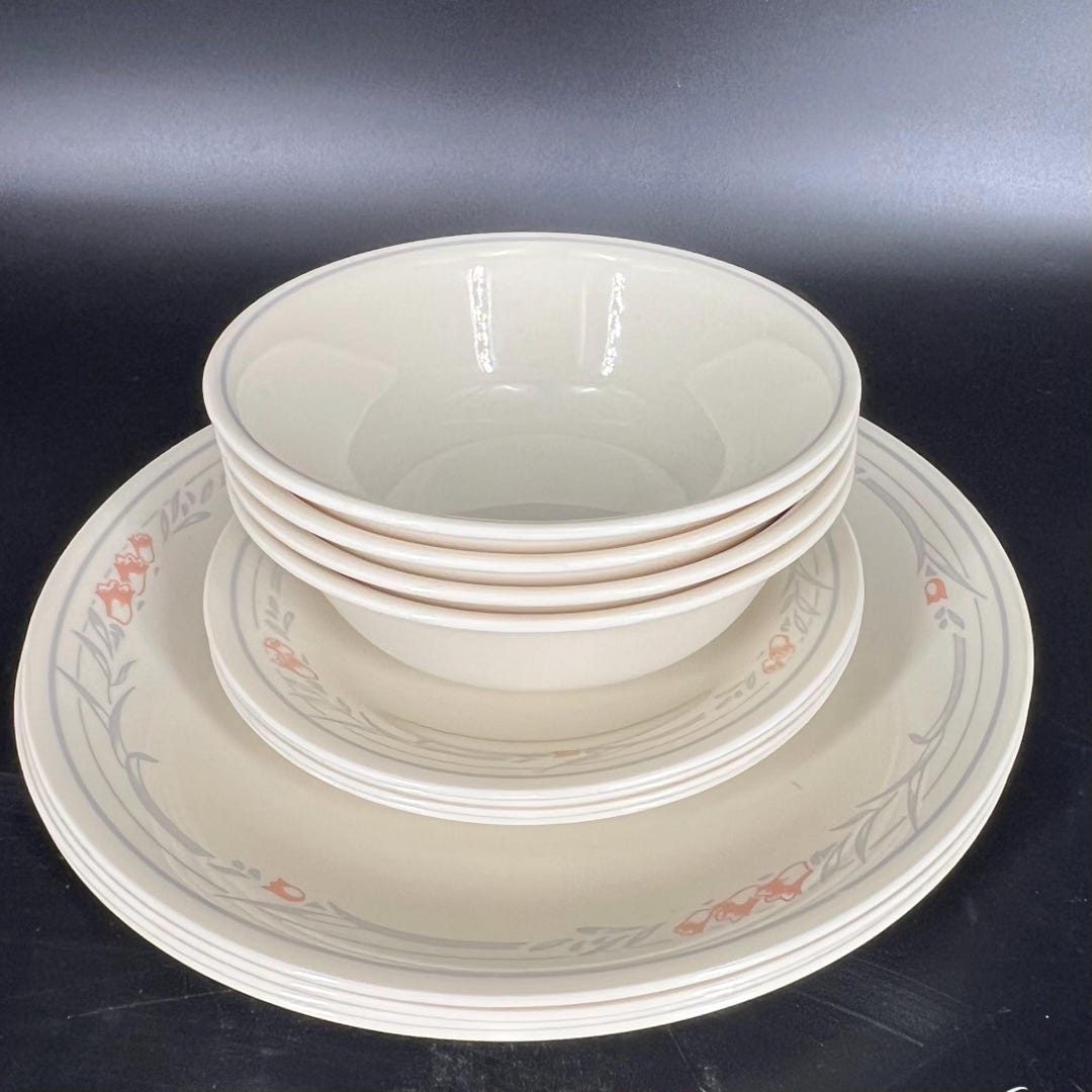 Corelle, Rose, 12 Pieces Dish Set - Etsy