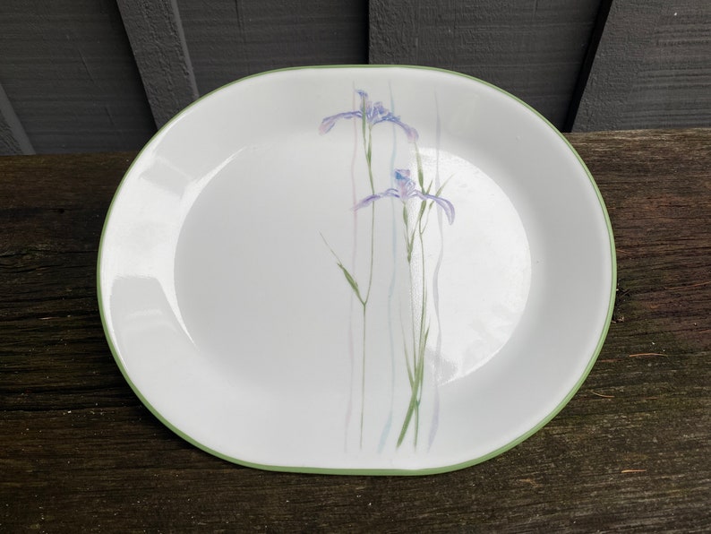 CORELLE SHADOW IRIS OVAL SERVING PLATTER NEW FREE USA SHIPPING 