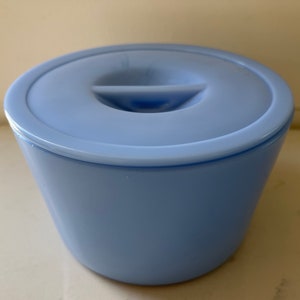Jeannette, delphite, grease jar, with lid