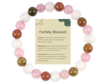 Fertility & Pregnancy Manifestation Crystal Bracelet, Healing Bracelet, Handmade Beaded Stretch Bracelet, Energy Bracelet, Spiritual Gift