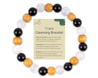 Spiritual Cleansing Manifestation Crystal Bracelet, Healing Bracelet, Handmade Beaded Stretch Bracelet, Energy Bracelet, Spiritual Gift