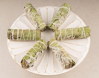 Eucalyptus White Sage Smudge Stick 4", Energy Cleansing Smudging Sticks, Smoke Cleanse Smudging Wand, Home Protection, Purifying, & Blessing