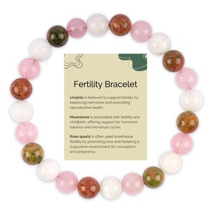 Fertility & Pregnancy Manifestation Crystal Bracelet, Healing Bracelet, Handmade Beaded Stretch Bracelet, Energy Bracelet, Spiritual Gift
