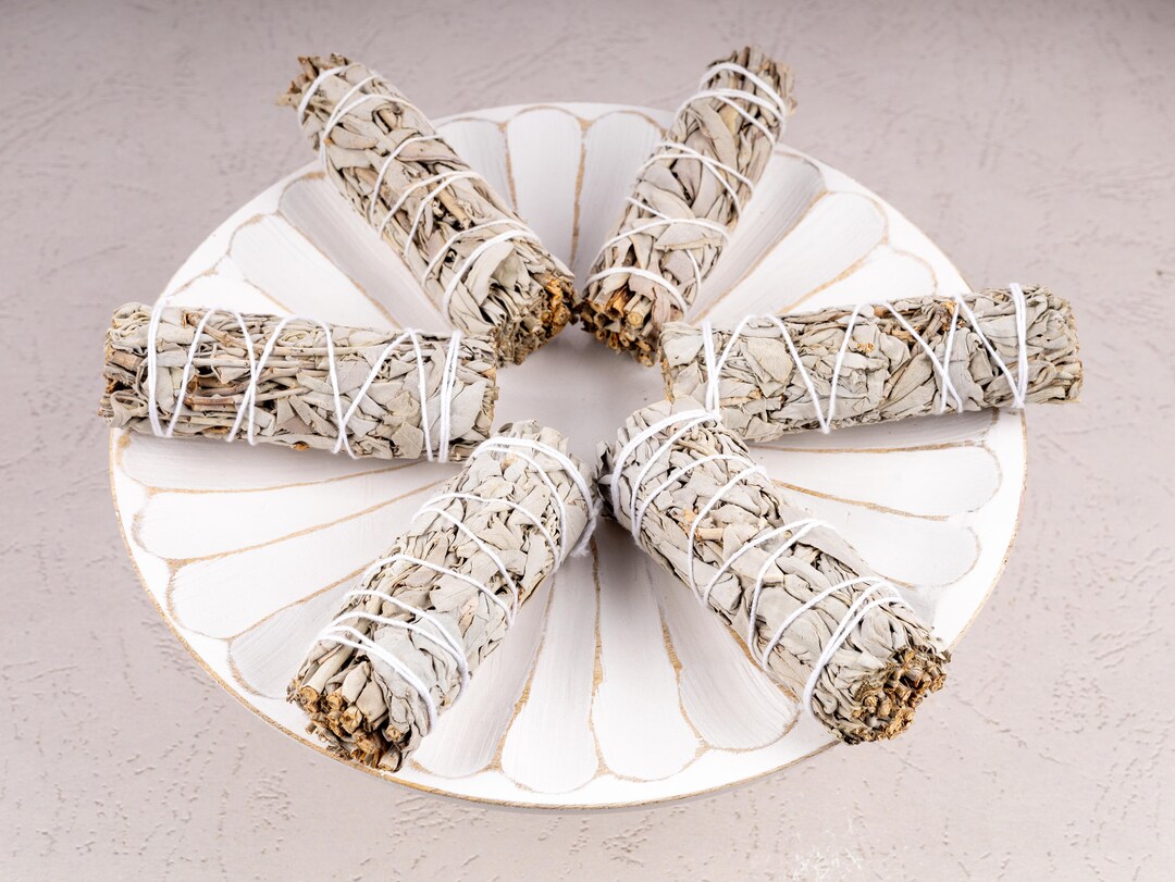 White Sage Smudge Stick, 4” Sage Bundle for Cleansing, Energy Healing