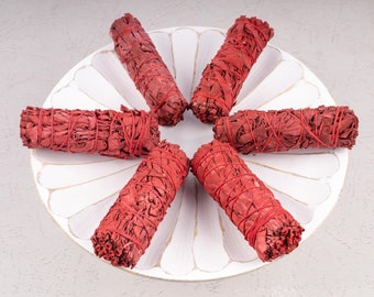 Dragon's Blood Sage Smudge Stick,  4” Dragon's Blood Sage Bundle for Cleansing, Energy Healing, Meditation & Reiki, Includes Smudging Guide