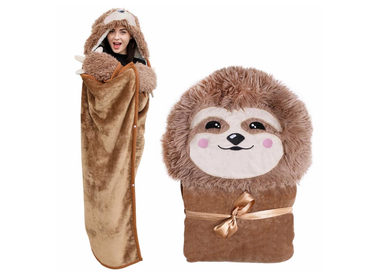 Sloth oversized hoodie blanket sale