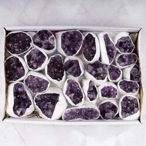 Natural Amethyst Clusters Full Flats, &quot;AAA&quot; Quality Raw Amethyst Healing Crystals, Uruguayan Purple Amethyst Geode, Select From Flat Options