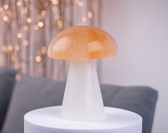 Selenite Mushroom Crystal Decor, 2.5 Inch Selenite Crystal, Spiritual Room Decor, Selenite Crystal Tower, Energy Healing, Protection Crystal