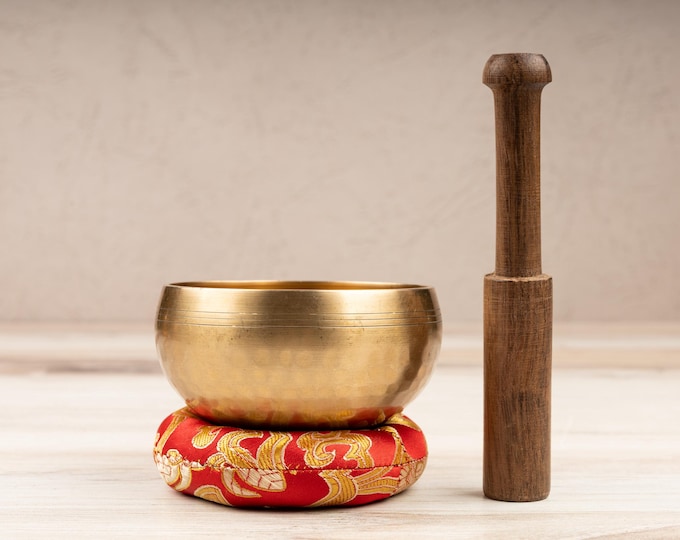 Tibetan Singing Bowl, Hand-Hammered Design, Meditation Bowl, Sound Bowl Chakra Healing, Handcrafted Singing Bowl Set, Spiritual Gift