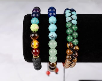 7 Chakra Healing Crystals Bracelet, Bead Bracelets for Women Men, Crystal Jewelry, Natural Gemstone, Energy Crystal, Spiritual Bracelet