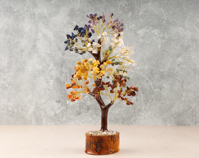 7 Chakra Crystal Tree of Life, Decorative Crystal Tree, Natural Healing Crystal Tree, Crystal Decor, Meditation and Housewarming gift