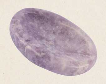 Lepidolite Worry Stone for Anxiety Relief, Healing Crystals and Natural Energy Healing Thumb Stone, Perfect Meditation & Spiritual Gift