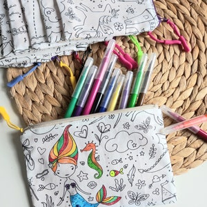 Trousse à colorier lavable et imperméable avec ses 12 crayons