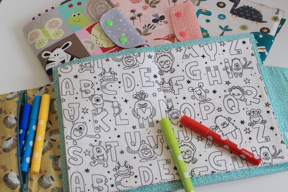 Cahier de coloriage lavable avec trousse intégrée -  France