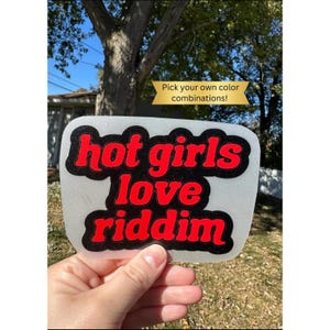 Hot Girls Love Riddim Vinyl Decal: Dubstep Headbanger Sticker for car/laptop