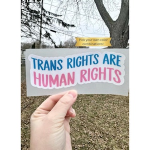 Trans Rights Are Human Rights Vinyl Decal: LGBTQ+ Pride Sticker