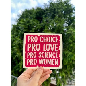 Pro Choice Pro Love Pro Science Pro Women Permanent Vinyl Decal, Womens rights, feminism, Car Decal, pro roe v wade, feminism sticker