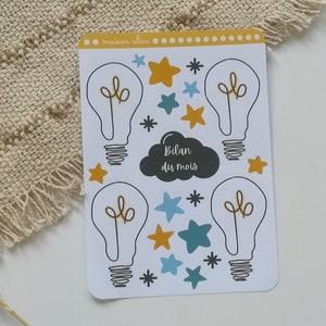 Naklejki na żarówki One Line Light | Minimalistyczny arkusz naklejek do Bullet Journal, DIY, artykuły papiernicze – ręcznie robiony kreatywny prezent
