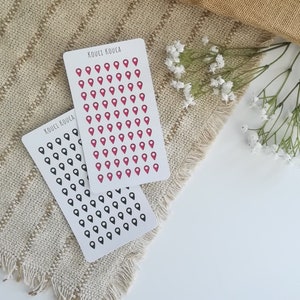 Vel met locatiepuntstickers om te personaliseren voor bullet journal, planner en dagboek