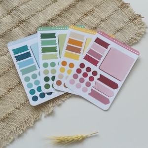 Stickers autocollant organisation bullet journal | Pack de planches colorées planner & agenda | Fait main France