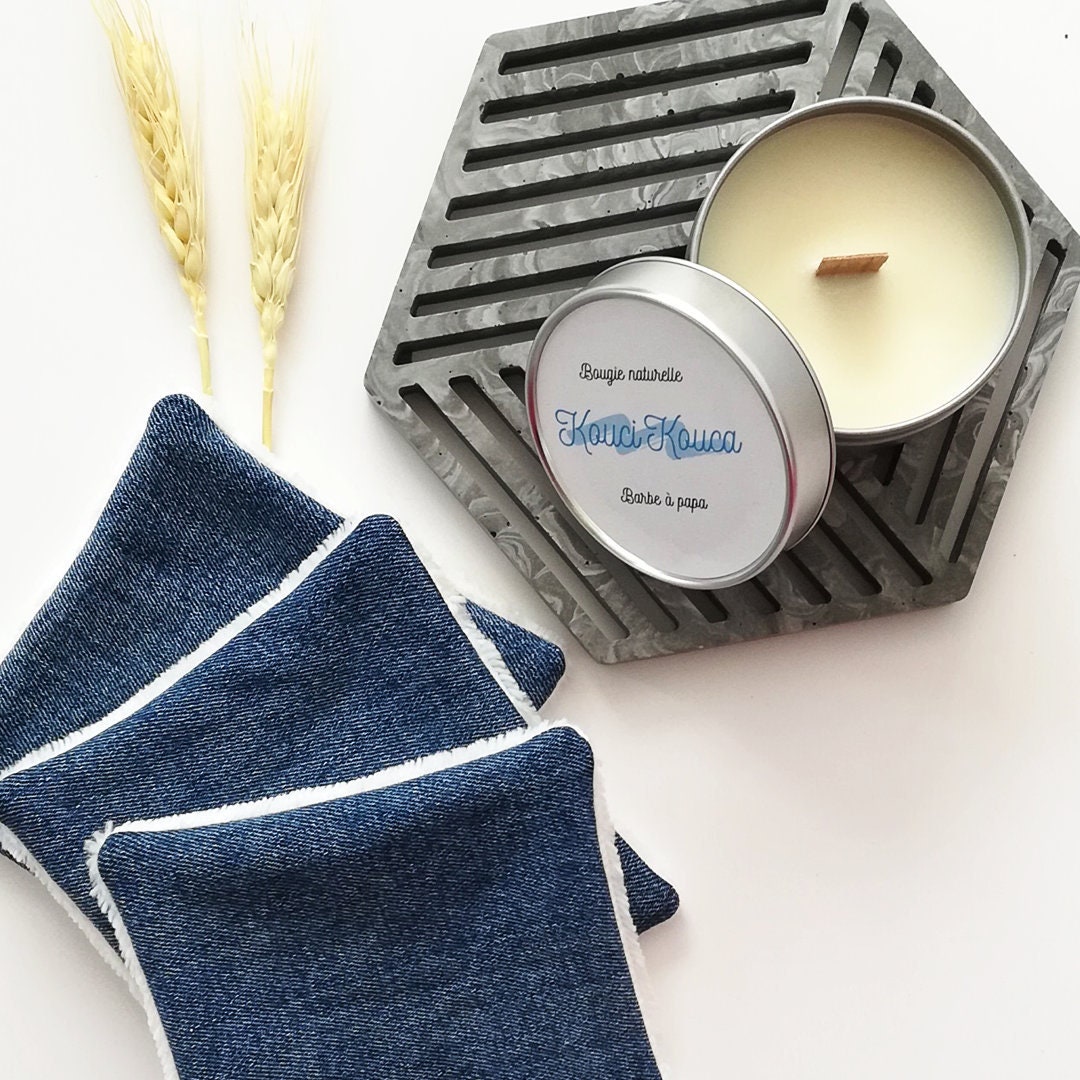 Bougie Artisanale Naturelle Parfumée à La Cire de Soja avec Une Mèche en Bois Qui Crépite