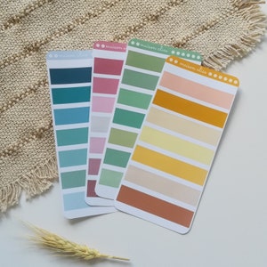 Lot 4 planches de stickers masking Tape – Washi Tape Autocollant Coloré pour Bullet Journal, Agenda, Planner – Fait Main