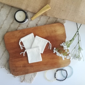Reusable washable organic cotton tea bag – Food contact | Loose herbal tea and infusion – Zero waste – Handmade in France