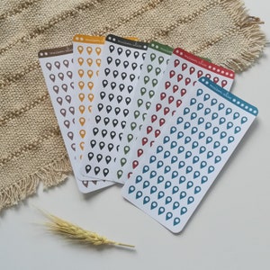 Stickers autocollant localisation bullet journal | Mini autocollants planner & scrapbooking |  70 unités fait-main