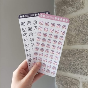 Stickers Logo Instagram | Noir ou Couleur – Autocollants Réseaux Sociaux pour Bullet Journal, Agenda, Planner, Scrapbooking