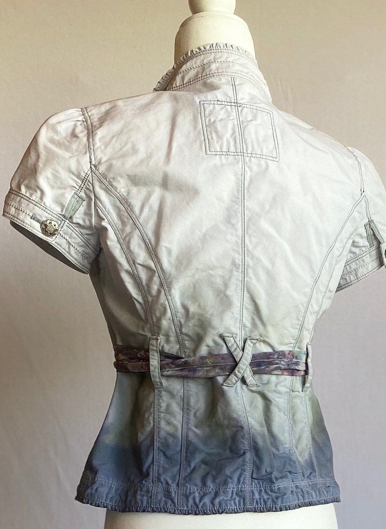 slow fashion aesthetic rare find XS Darling Dip Dyed jacket with Ice Dyed Silk sash