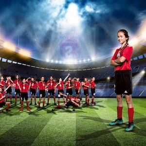 Sports Digital Backdrop - Soccer, Football |  BRIGHT STADIUM LIGHTS  | Photoshop Backgrounds & Overlays | High-Res 8K Download - Photography