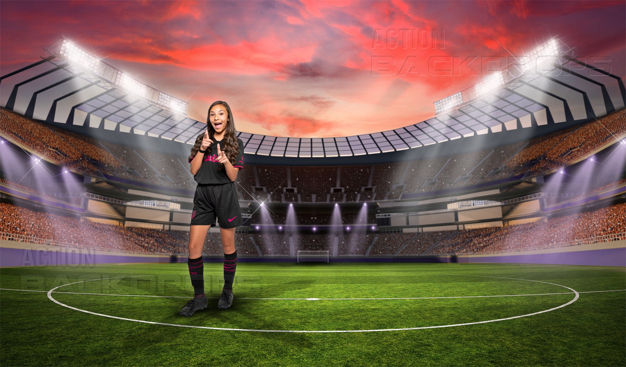 Digital Backdrop Photography Soccer Stadium PURPLE SUNSET STADIUM Photoshop Backgrounds and Overlays High resolution 4K Download Etsy Ireland