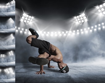 Superpositions et arrière-plans numériques - Éclairage du stade | LUMIÈRES DE STADE POUR FUMEURS | Arrière-plans et calques Photoshop | Photographie 4K haute résolution