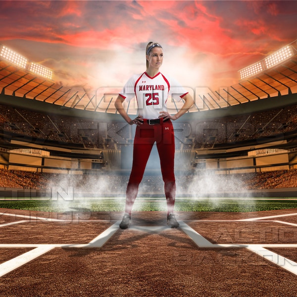 Digitale Kulisse Fotografie - Baseball, Softball |  SUNSET SKY PARK | Photoshop Hintergründe und Overlays | Hochauflösender 4K Download