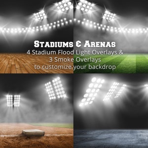 Digital Backdrop Photography - SPORTS STADIUMS & LIGHTS | Photoshop Backgrounds and Overlays | Super High-Resolution 4K Download