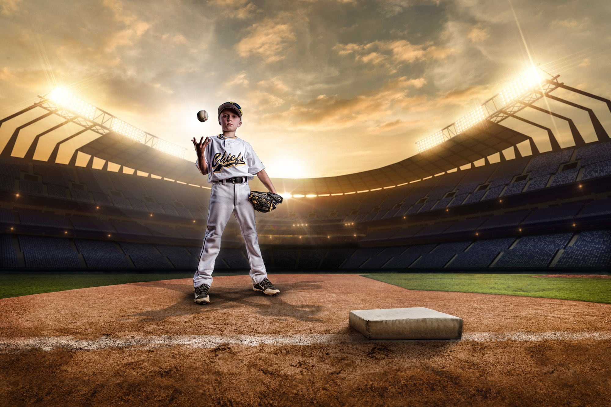 Baseball Digital Backdrop - Softball | SUNSET STADIUM | Photoshop ...
