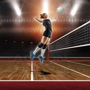 Digital Backdrop Photography Sports VOLLEYBALL RED - Etsy