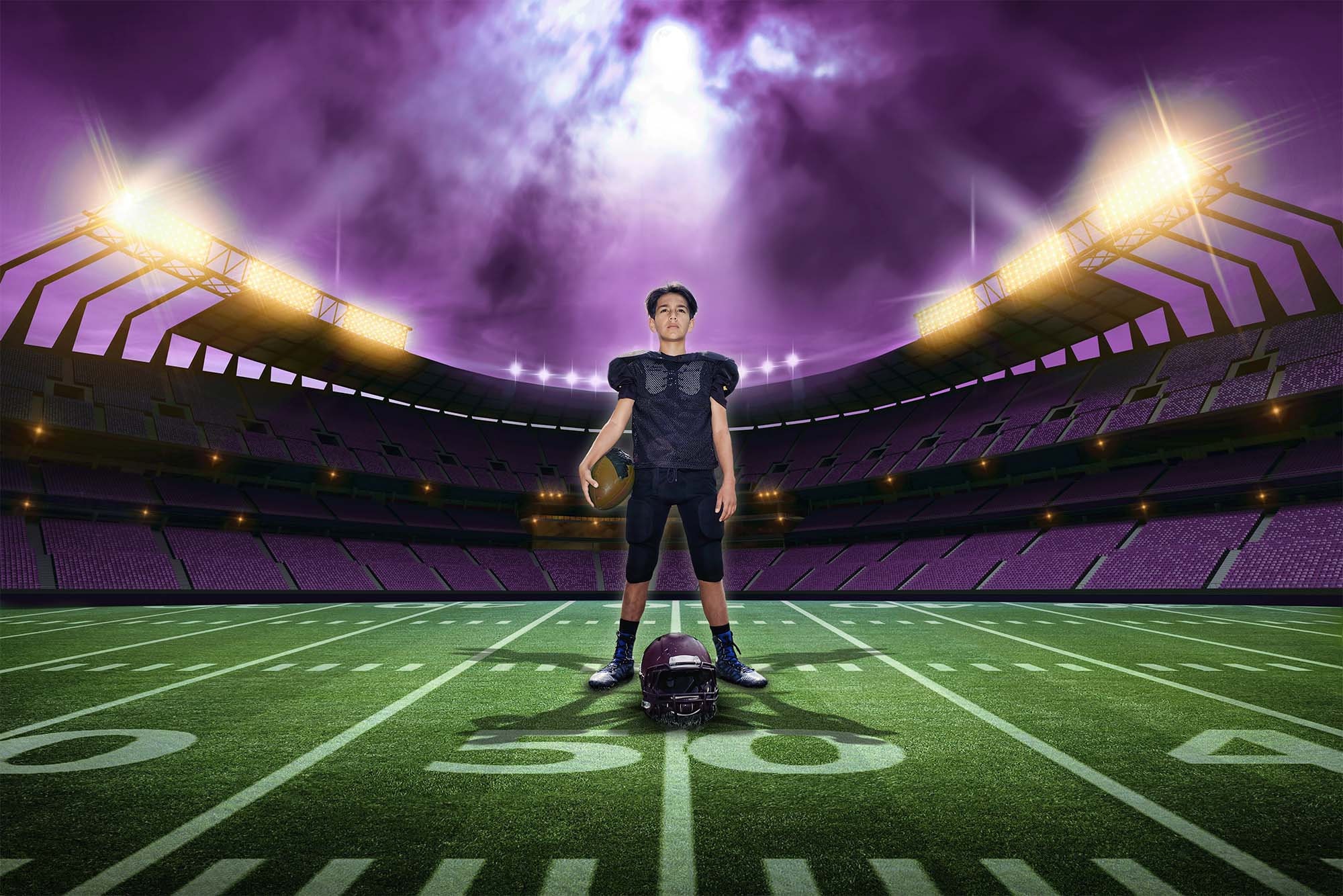 Digital Backdrop Photography Football PURPLE NIGHT STADIUM | Etsy