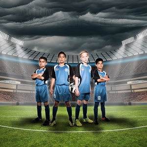 Digital Backdrop Photography Soccer and Football STORM CLOUD STADIUM